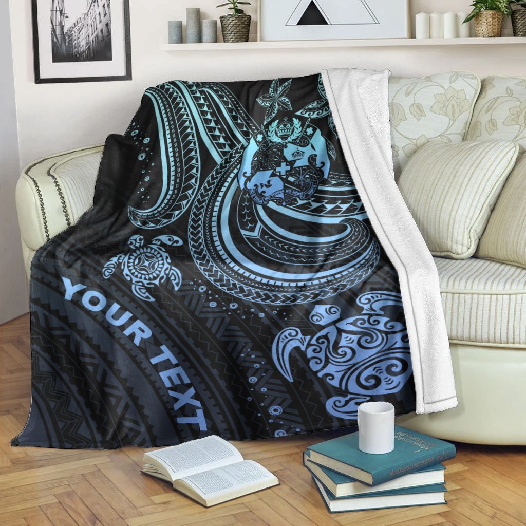 Tonga Custom Personalised Premium Blanket- Blue Turtle – BN26