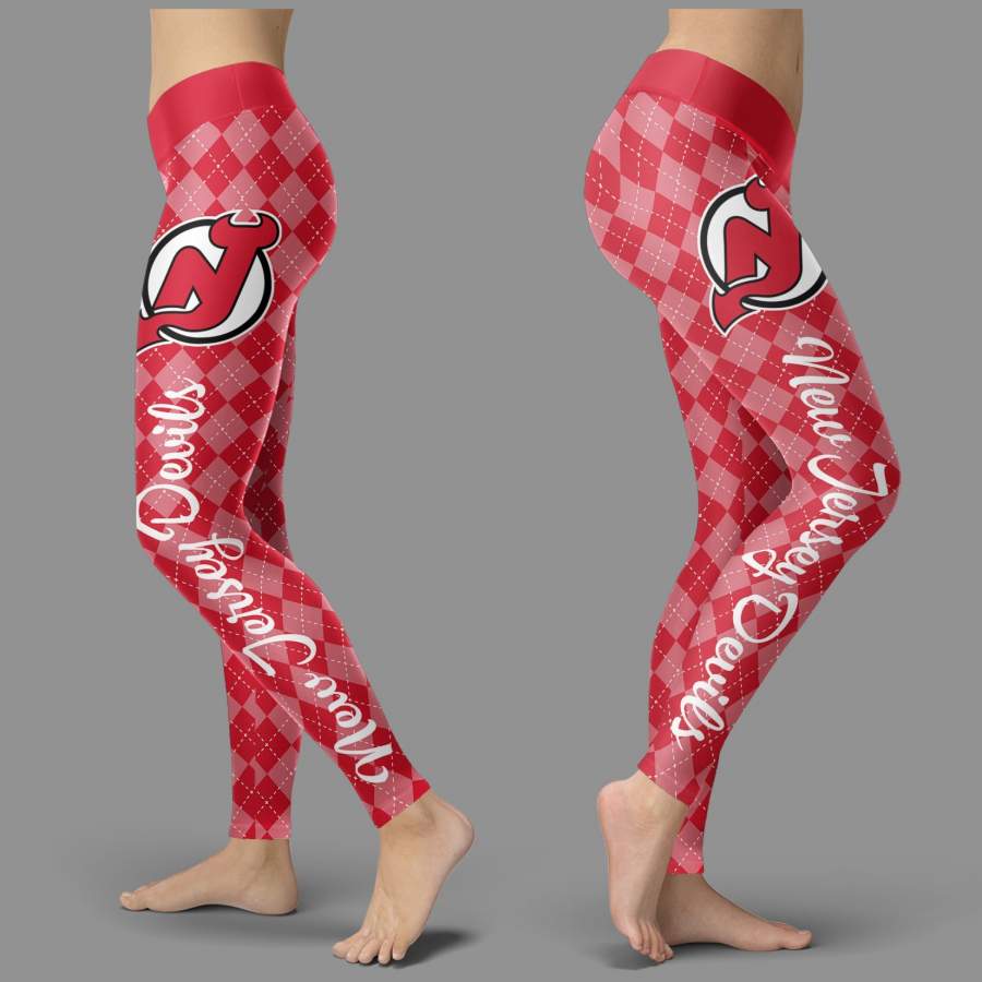 Cosy Seamless Border Wonderful New Jersey Devils Leggings