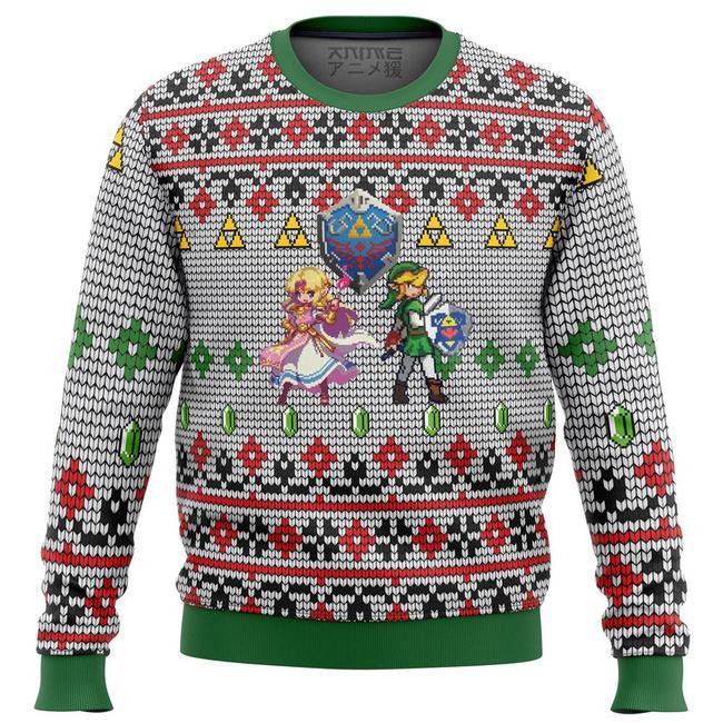 ZELDA AND LINK PREMIUM UGLY CHRISTMAS SWEATER – AMAZING GIFT IDEA – THANKSGIVING GIFT