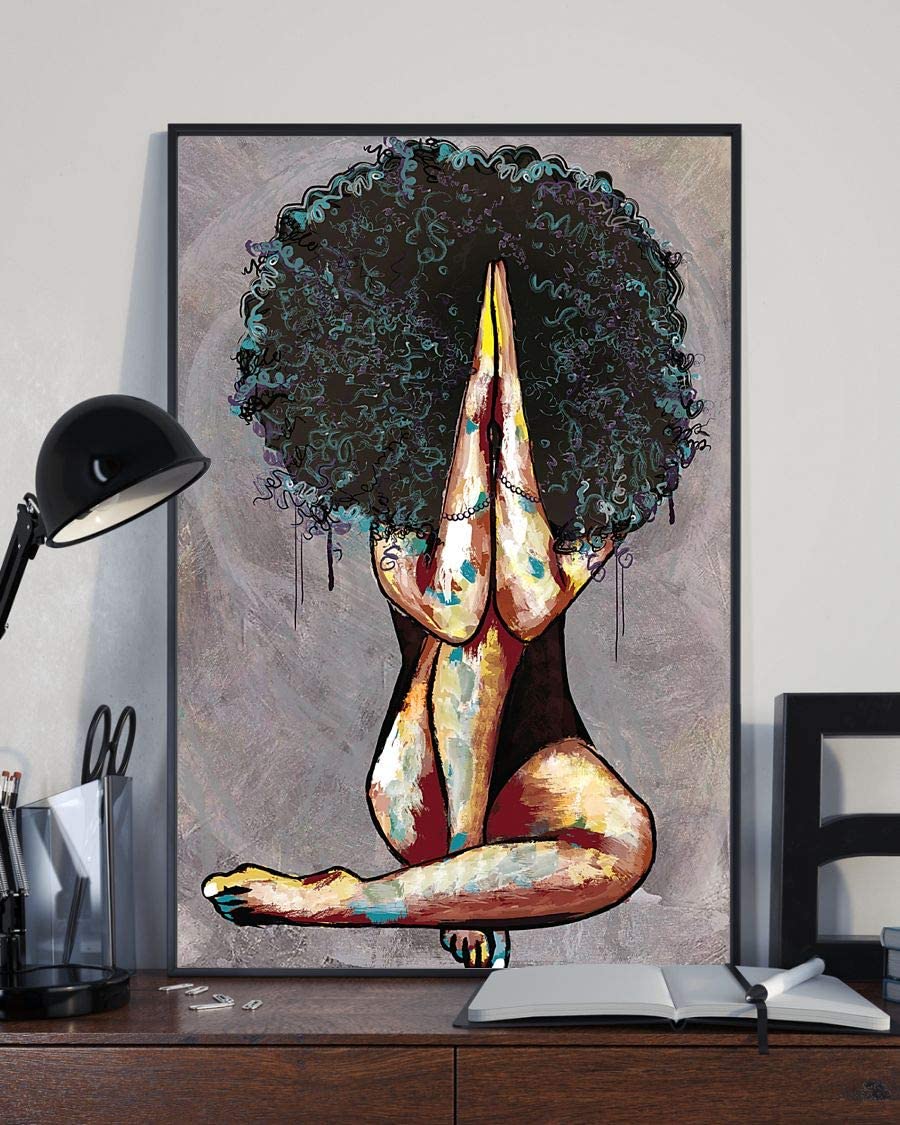 Skitongifts Poster No Frame, Wall Art, Home Decor Black Girl Praying 1208