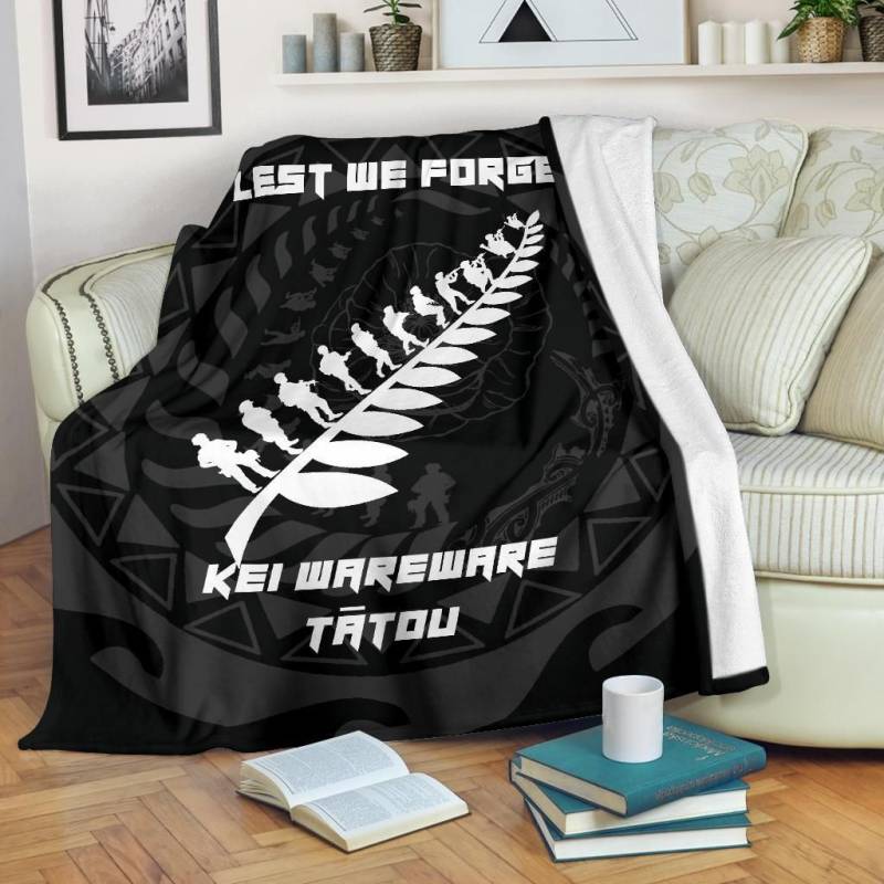 Anzac Tattoo New Zealand, Lest We Forget Premium Blanket K5