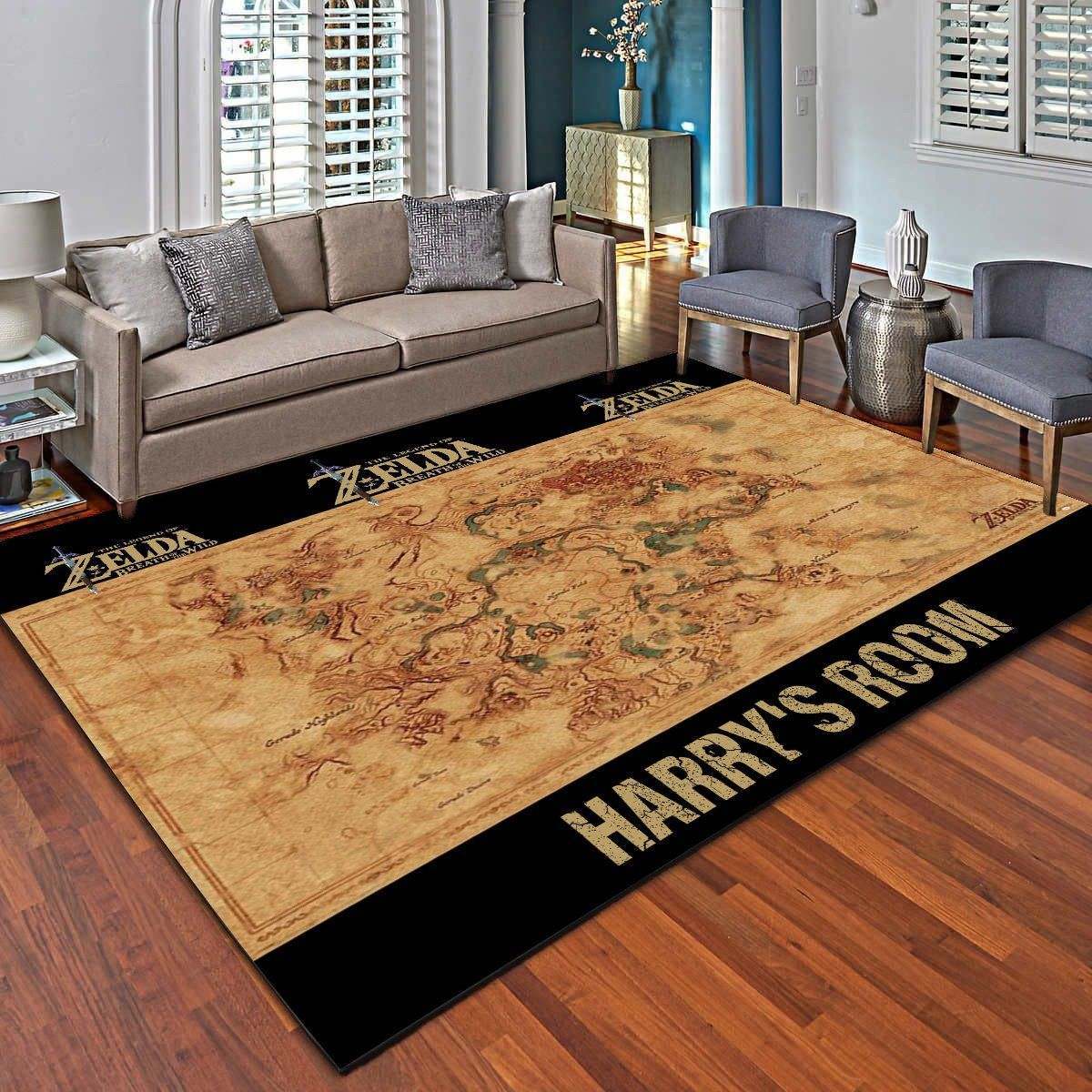 The Legend Of Zelda Personalized Area Rugs, Living Room Carpet – Customized Fan Cave Floor Mat