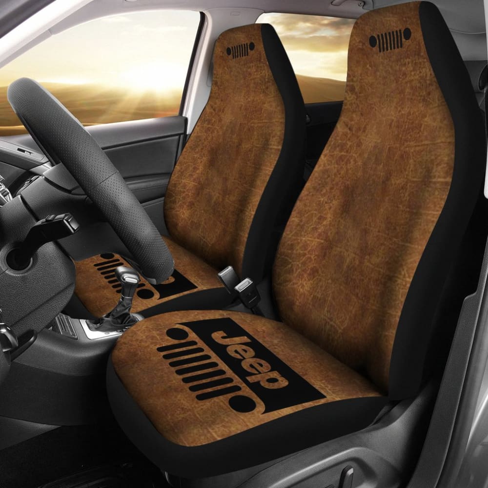 Jeep Grill Seat Cover – Brown Leather Look 101819