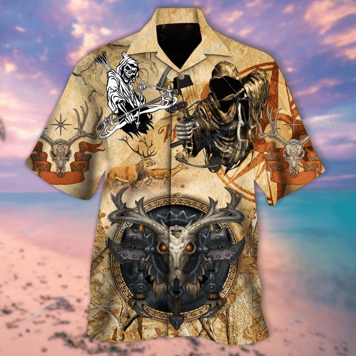 Deer Hunting Skull Hawaii Shirt Unisex Adult Ha35789