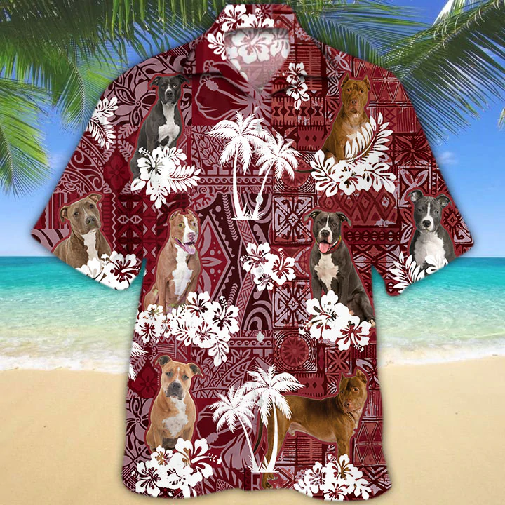 American Pit Bull Red Hawaii Hawaii Shirt For Aloha Summer Ha72083