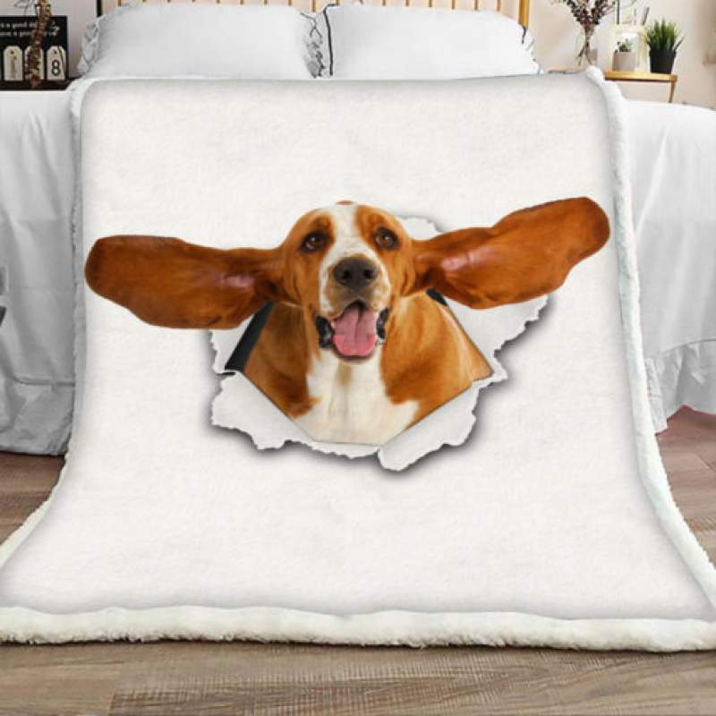 Basset Hound Dog Sherpa Blanket JR1703 73O56