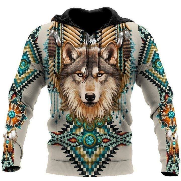 Native Wolf With Sign Amazing - Hoodie