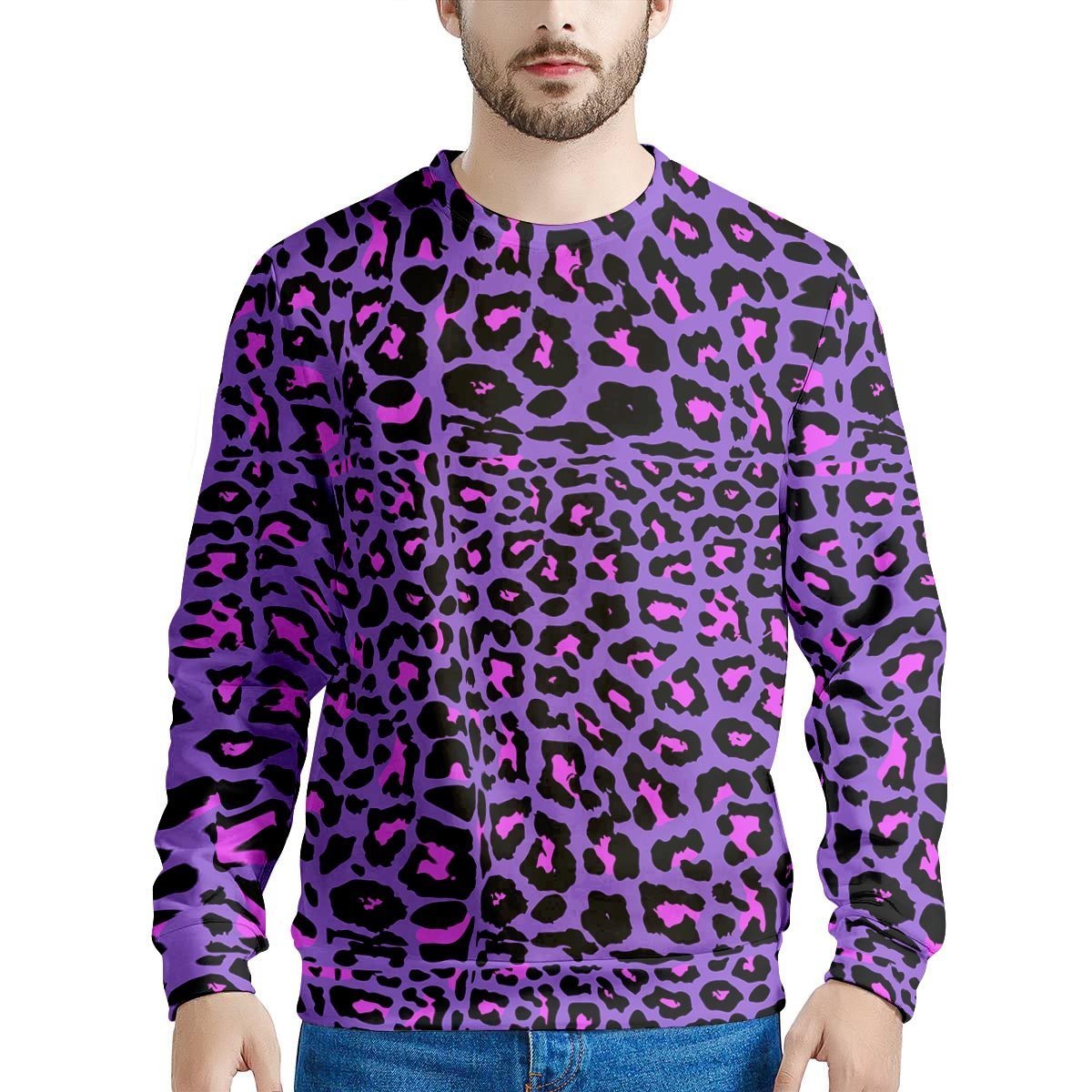 Purple Leopard Men’S Sweatshirt