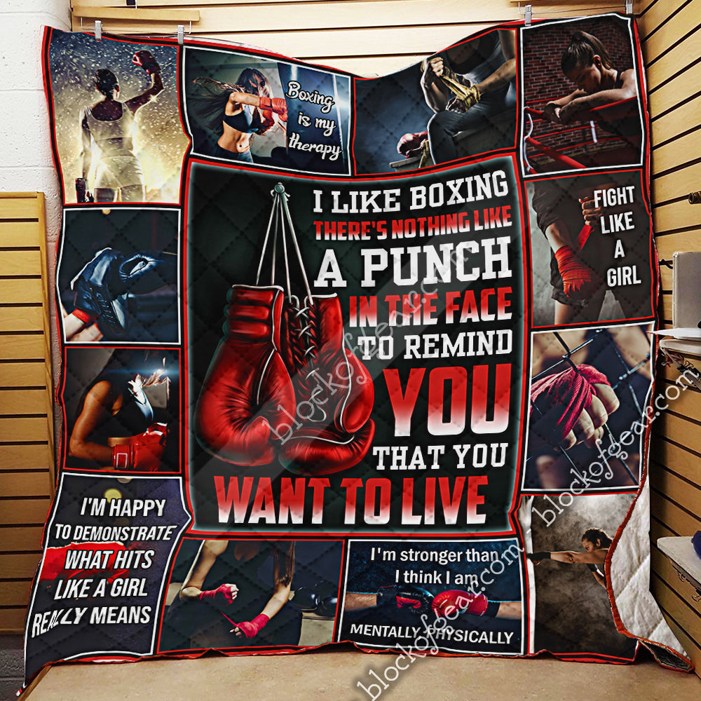 Proud Boxing Girl Nh272 3D Quilt Blanket