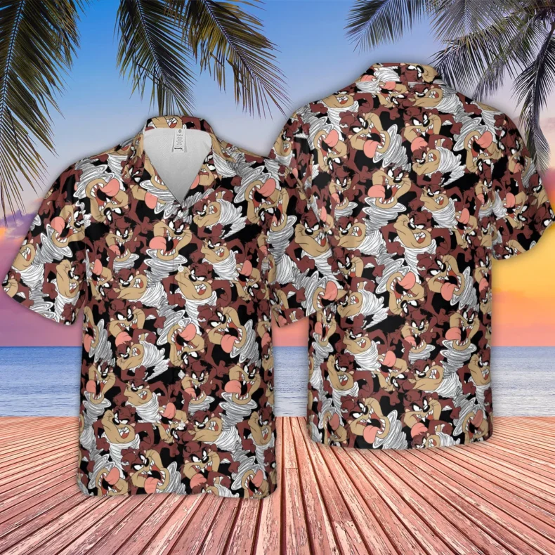 Tasmanian Devil Looney Tunes Pattern Hawaiian Shirt