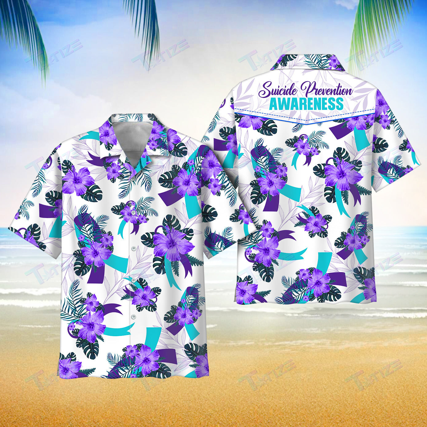 Suicide Prevention Awareness Aloha All Over Printed Hawaii Shirt Size S Ha48152