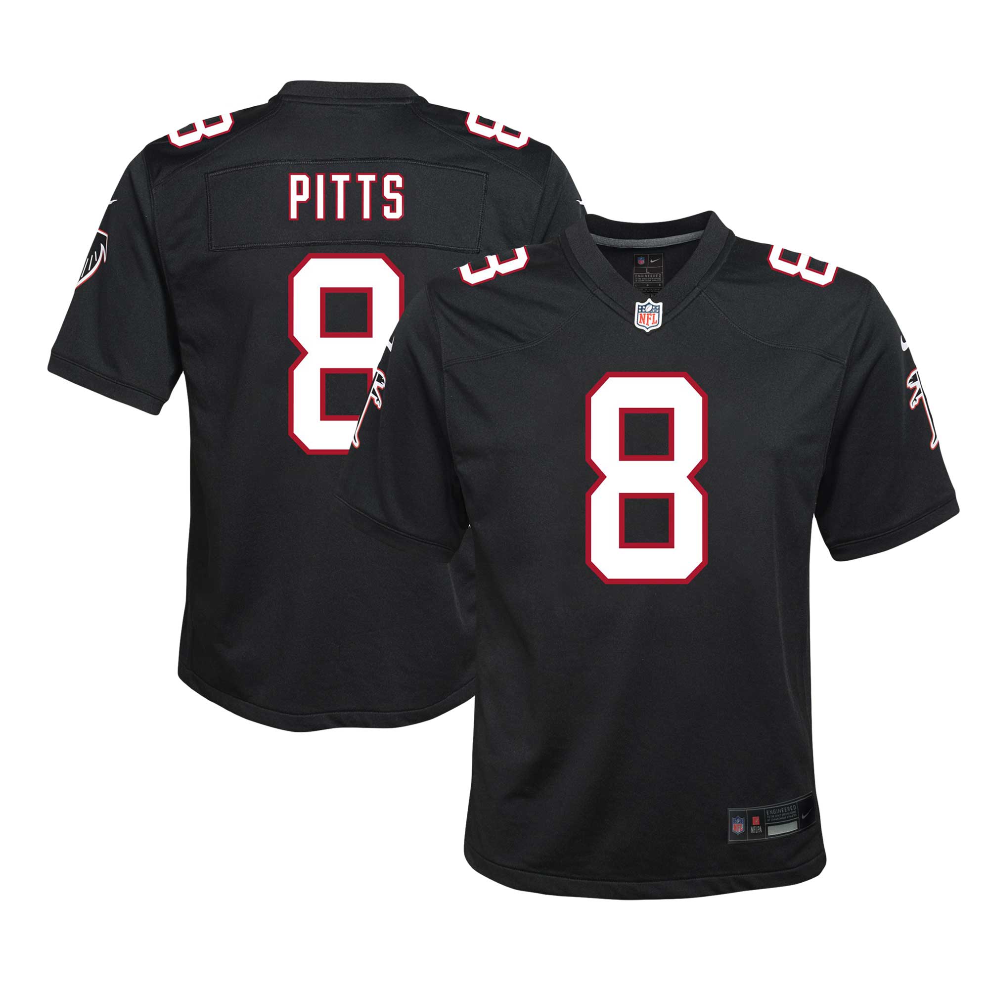 Youth Atlanta Falcons Kyle Pitts Black Game Jersey 2