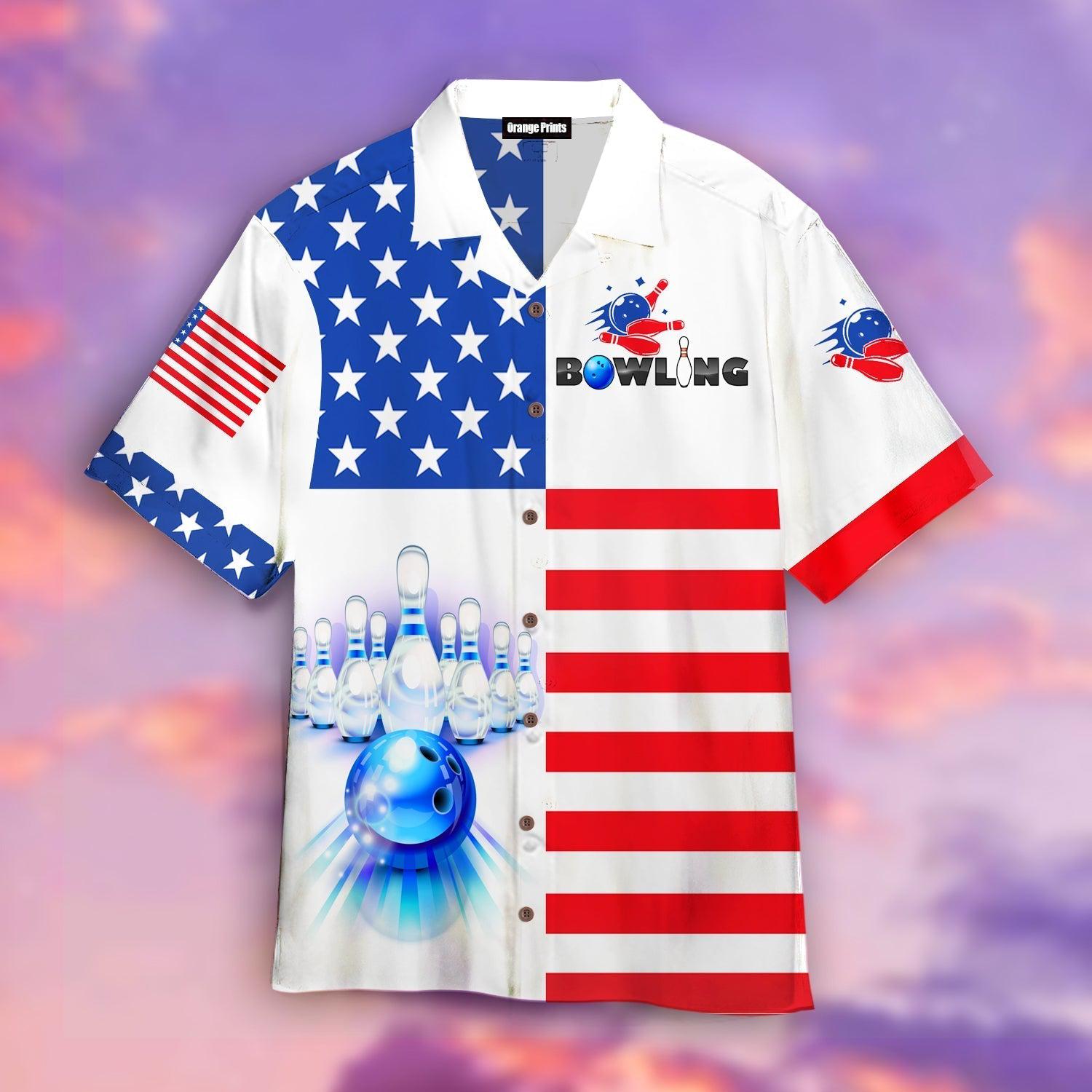 Bowling Team American Flag Aloha Hawaii Shirts For Men Women Ha11929