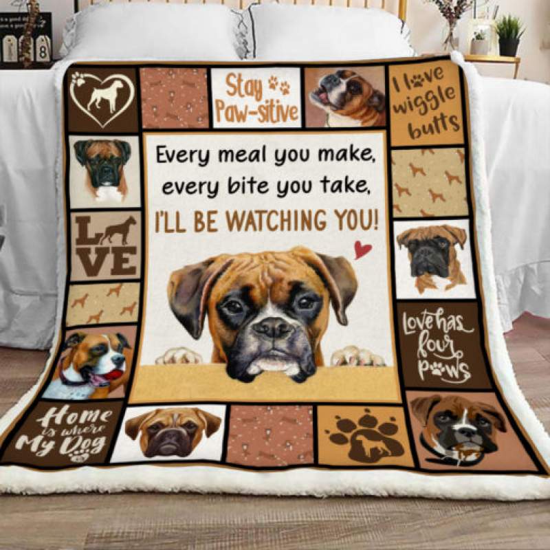 Boxer Dog Sherpa Blanket JR1302 85O36