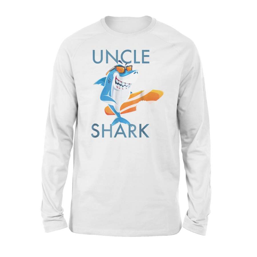 Cool Uncle Shark Family Matching Holidays Premium Long Sleeve T-Shirt