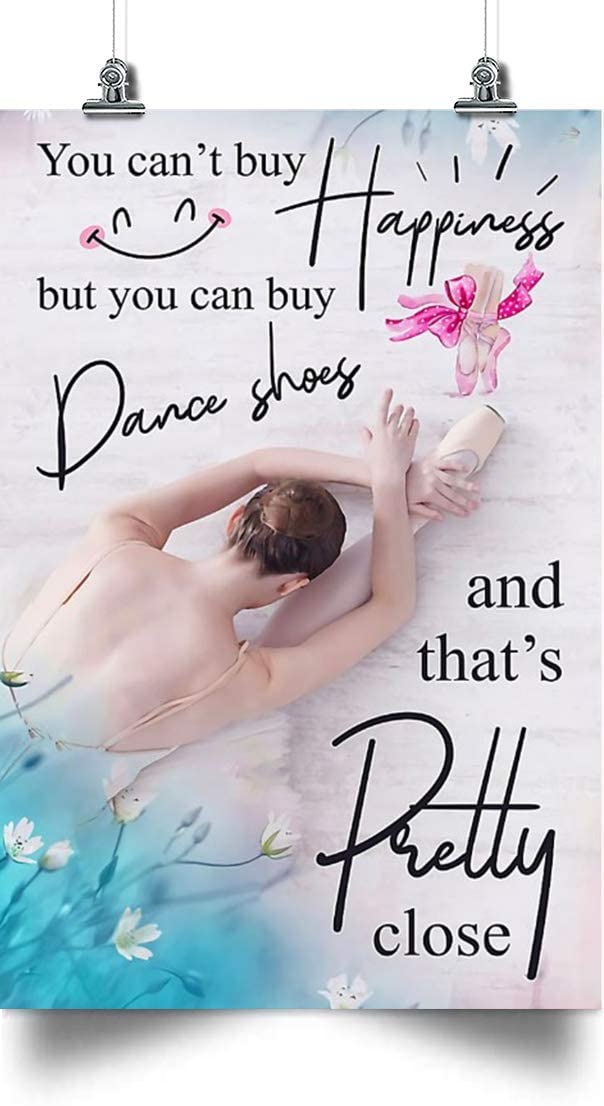 Ballet Poster – Happiness And Dance Shoes – Posters For Ballet, Ballet Gifts, Ballet Home Decoration, Ballet Room Decoration