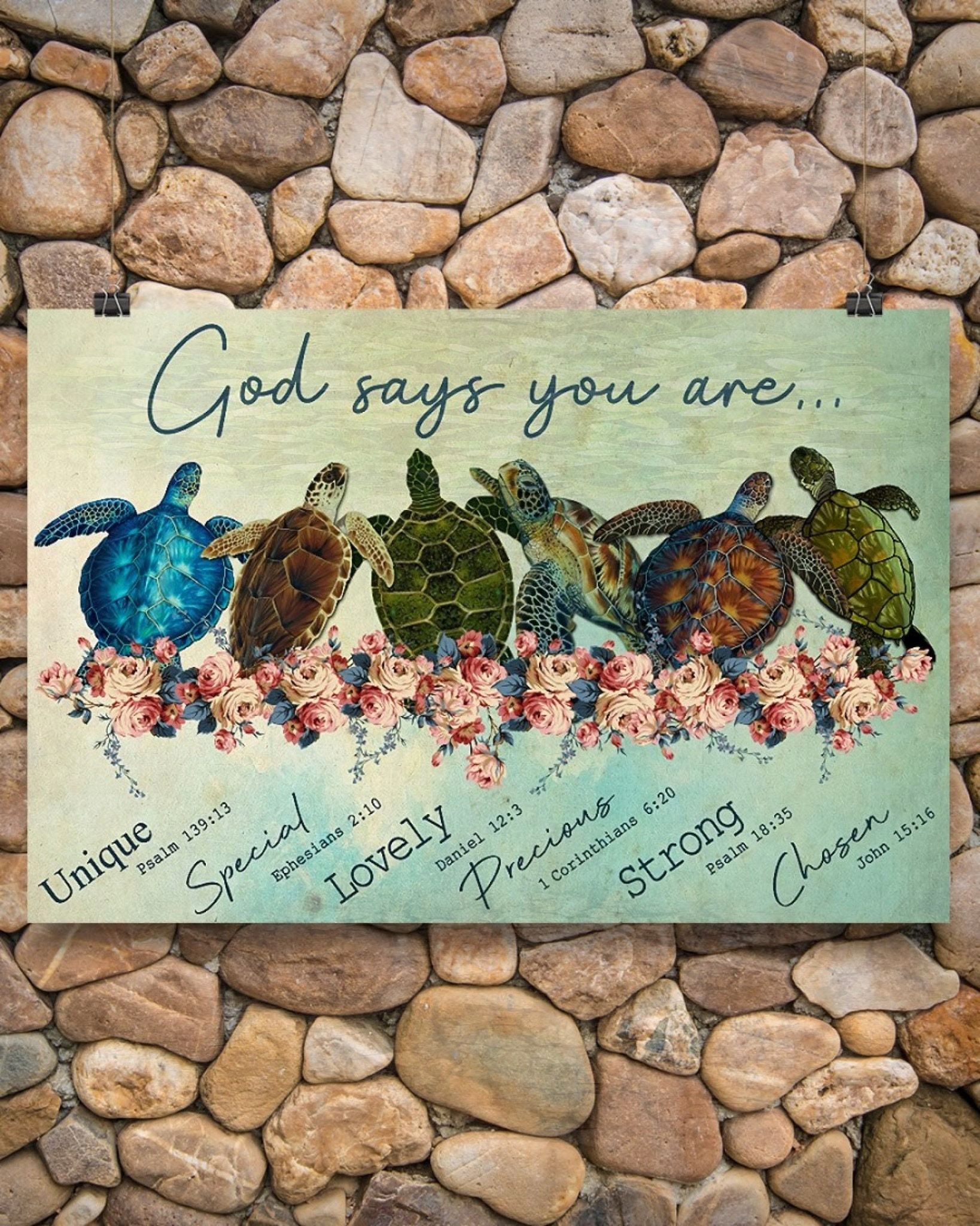 & Canvas | God Says You Are | Sea Turtles | Home Decor Canvas, Wall Art, Gift For Christian, Faith Canvas, Wall Art