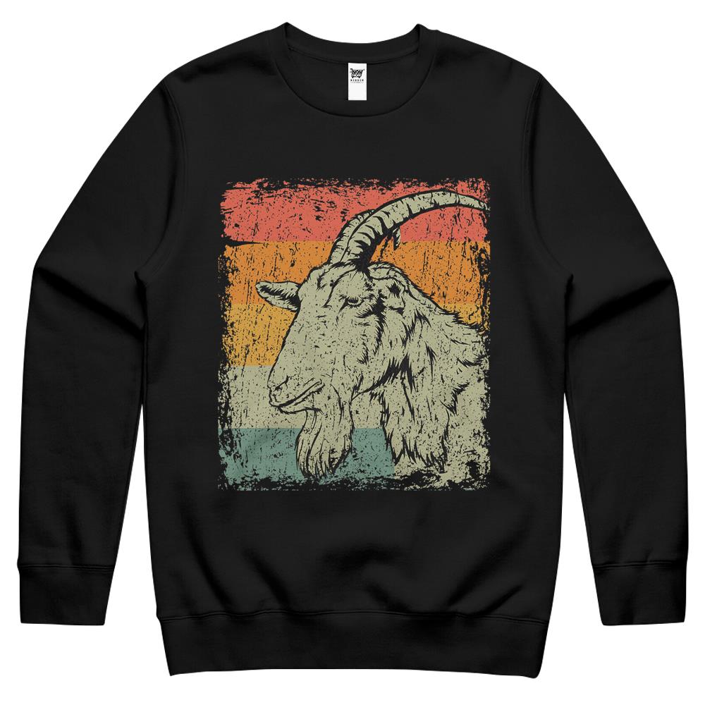 Retro Billy Goat Farmer Gift Vintage Goat Crewneck Sweatshirt