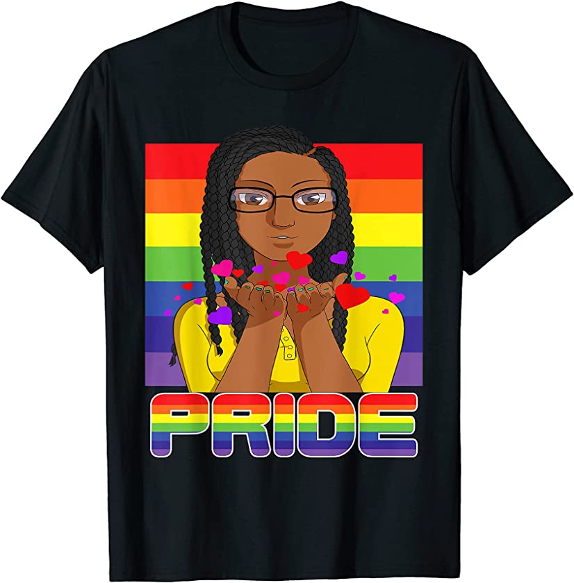 Pride Month African American Black LGBT Braids Girl T-Shirt