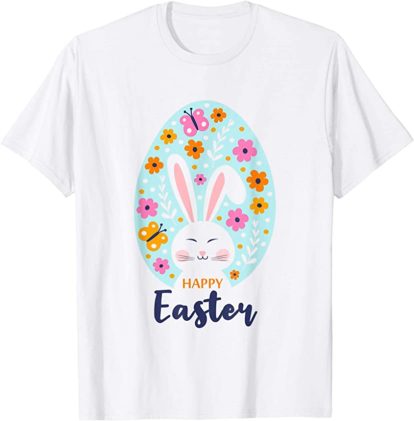 Cute Easter egg with Bunny inside Happy Easter 2021 T-Shirt