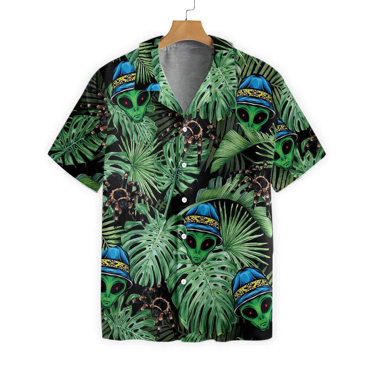 Tropical Alien And Spider Hawaii Shirt Ha39395