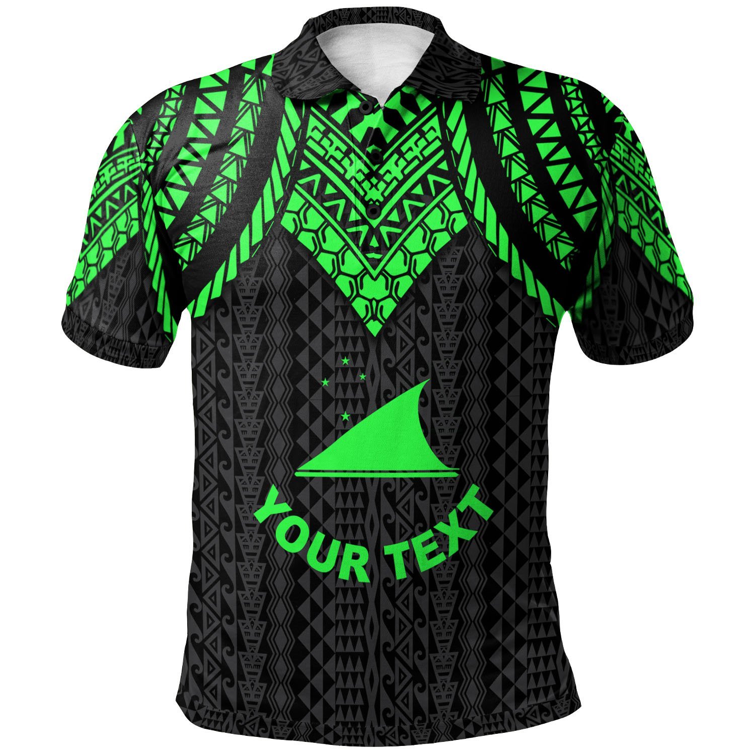 Tokelau Custom Personalised Polo Shirt – Polynesian Armor Style Green – BN39