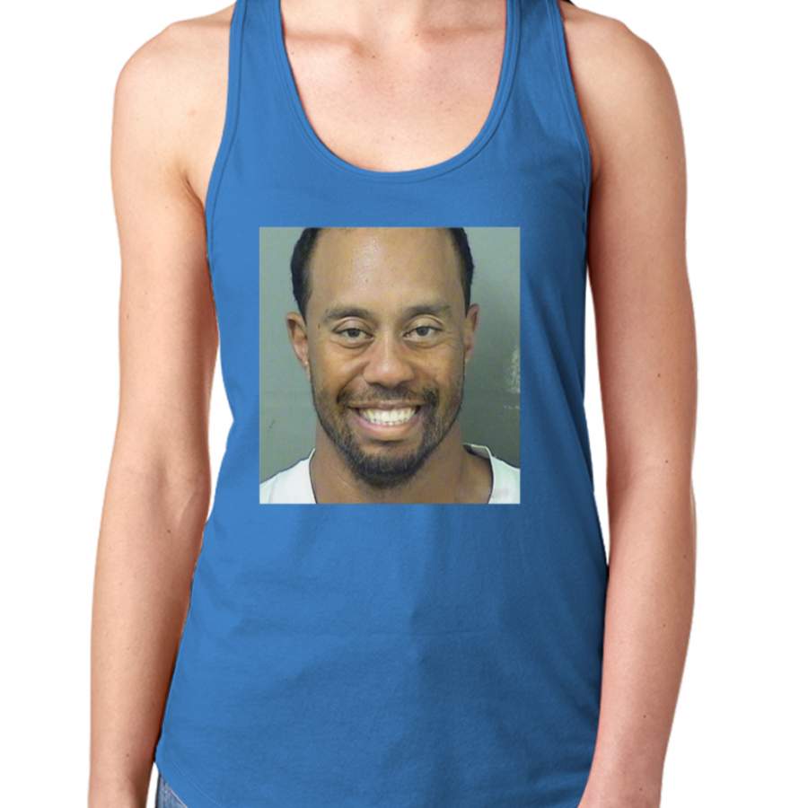 Tiger Woods Mugshot T-shirt Smile Women’s Tank Tops