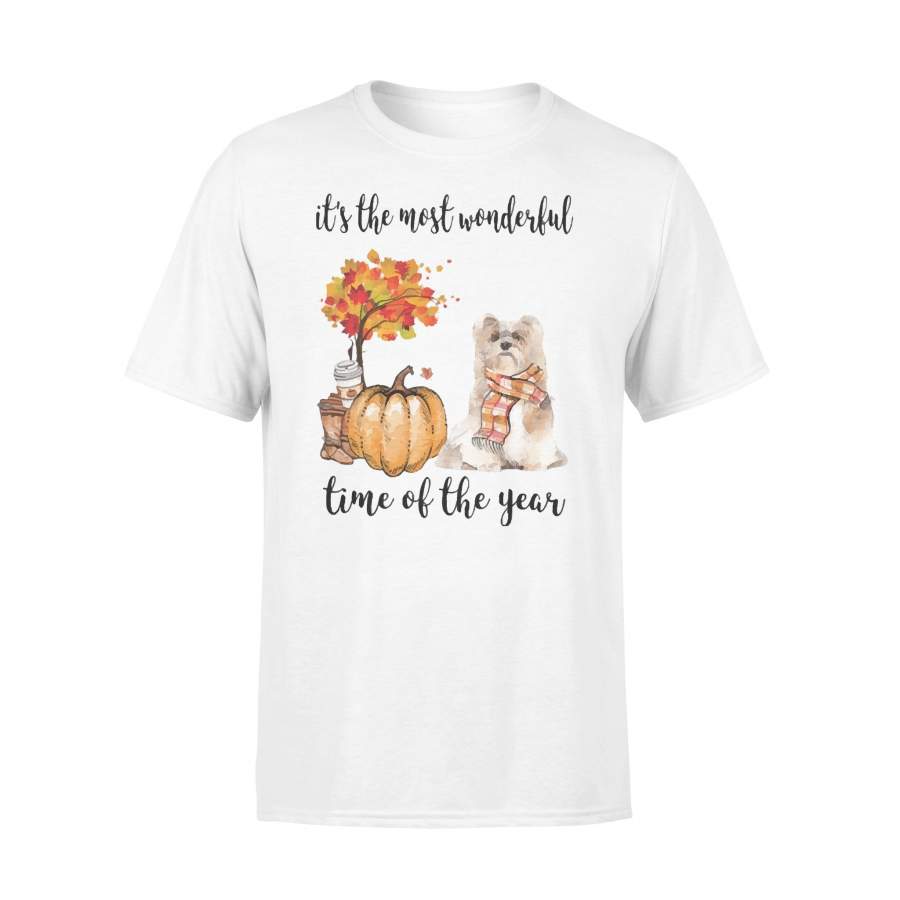 Fall Pumpkin It’s The Most Wonderful Time Of The Year Lhasa Apso T-Shirt