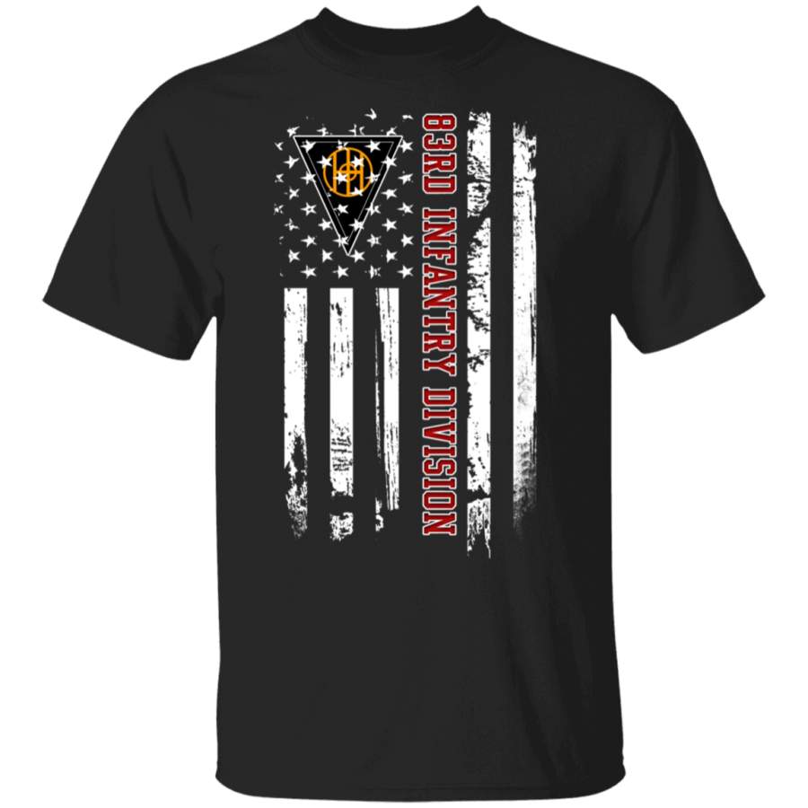 83rd Infantry Division Veteran American Flag Father’s Day Veteran’s Day Tshirt