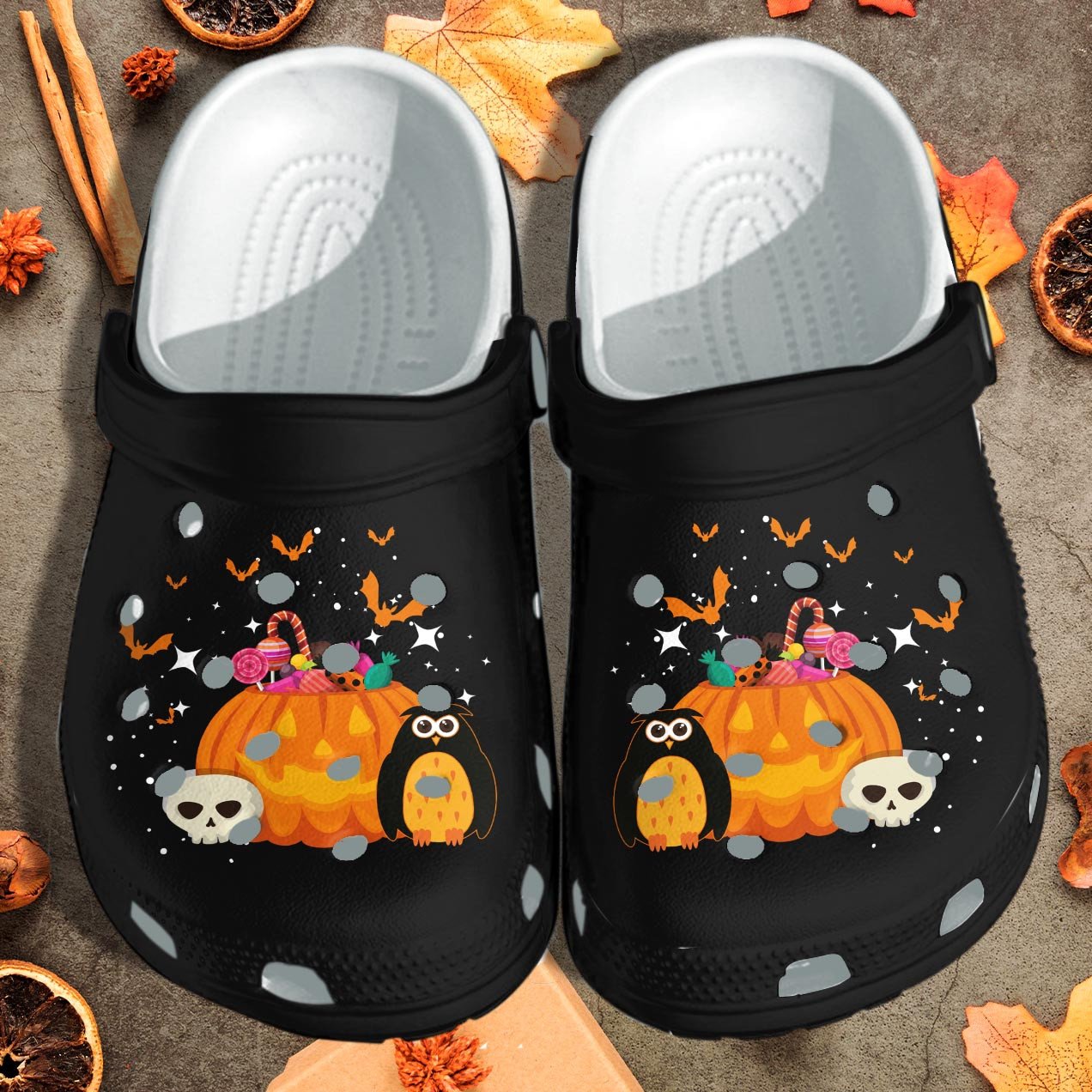 Halloween Penguin Pumpkin Shoes Clog Crocs Crocband Clog Birthday Gift For Boy Girl