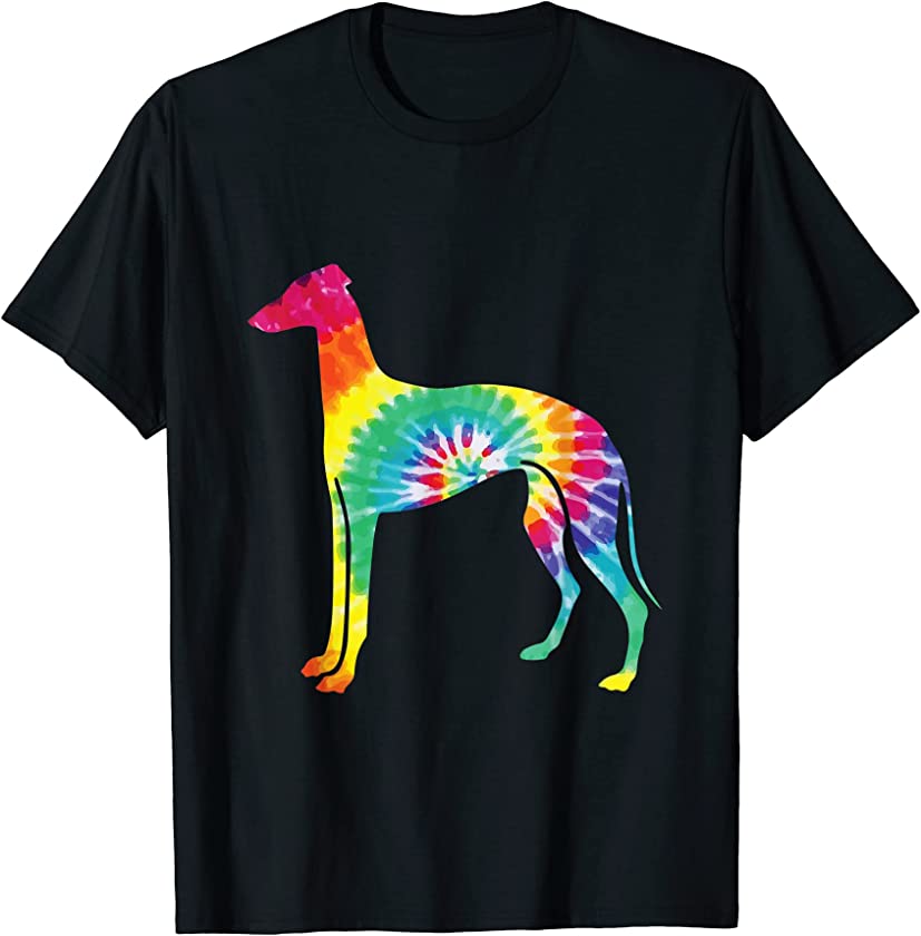 Tie Dye Dog Hippie Greyhound Retro Puppy T-Shirt