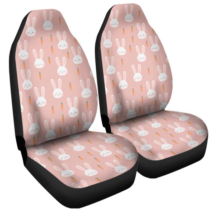 Rabbit And Carrot Pattern Print Universal Fit Car Seat Covers