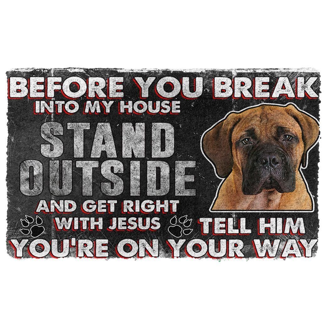 Gearhumans 3D Bullmastiff Before You Break Into My House Custom Doormat