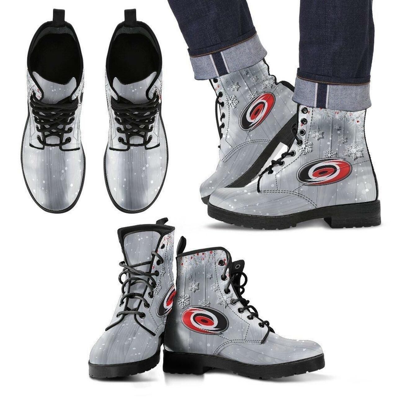 Carolina Hurricanes Leather Boots Fashion Women Boots Shoes Shoes5013