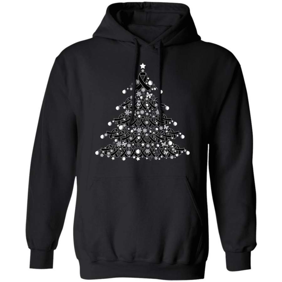 Christmas Hoodie Skin Cancer Awareness Xmas Tree Hoodie VA12