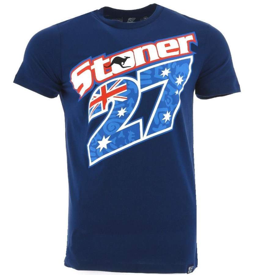 Casey Stoner 27 Moto GP Logo Blue T-Shirt