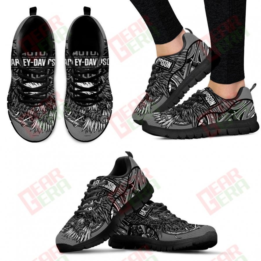 Harley Davidson Sneakers Mens Womens Motorcycle Lovers Custom Print Footwear Casual Riding Shoes GE914