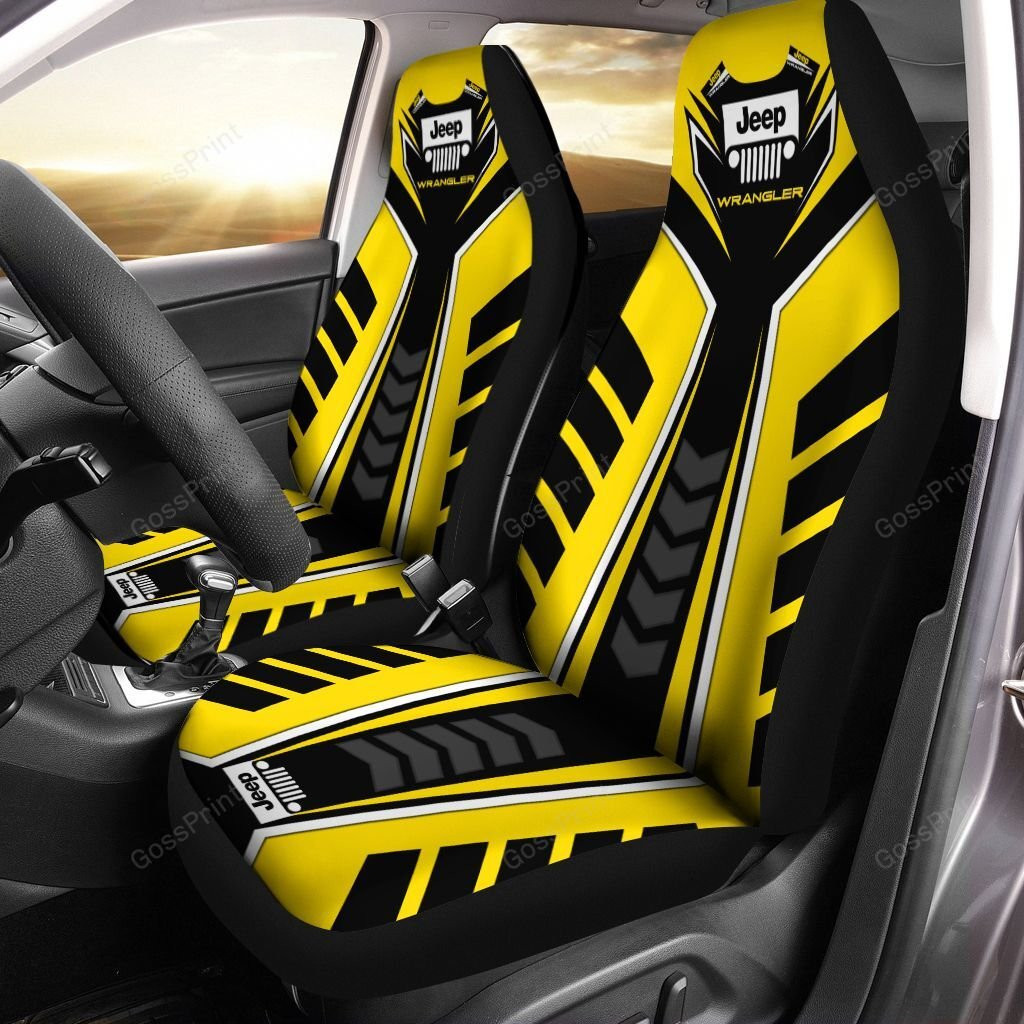 Jeep Wrangler Car Seat Cover (Set Of 2) Ver 7 (Yellow)