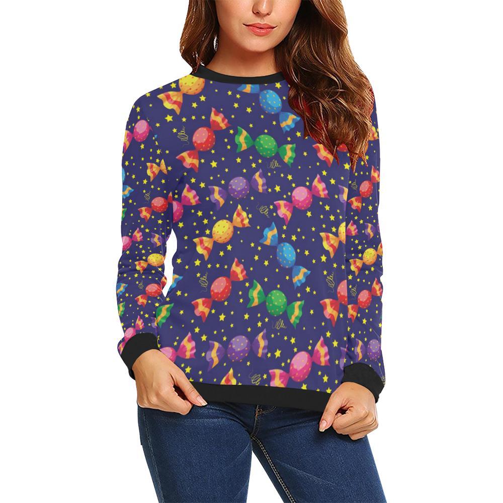 Candy Pattern Print Design Ca06 Women Long Sleeve Sweatshirt