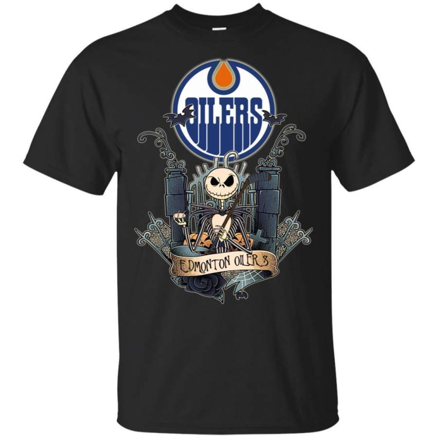 Jack Skellington Edmonton Oilers Hockey T-shirt Men Women Fan HA05