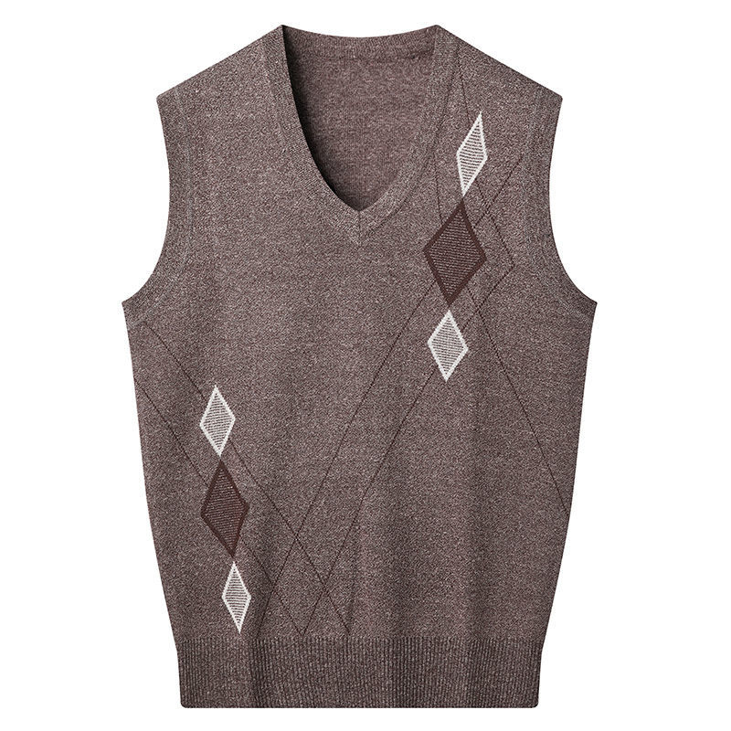 Spring And Autumn Sweater Men Plaid Vest Sleeveless V-neck Thin Pullovers alx