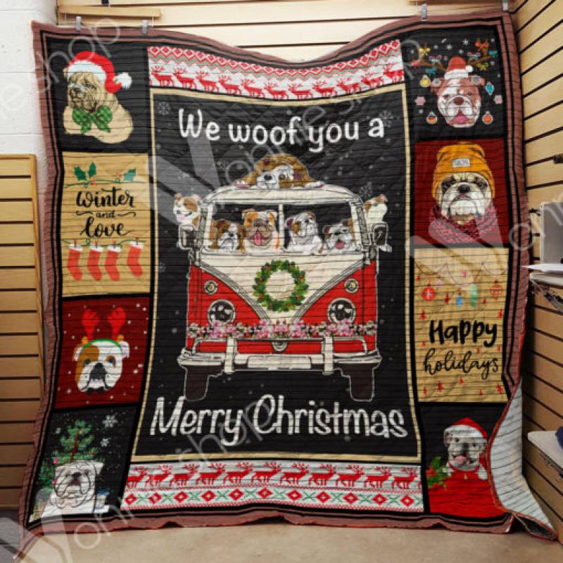 Bulldog Christmas Blanket AU2101 85O49