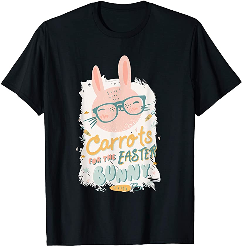 Bunny With Glasses Funny Easter Rabbit Happy Easter 2021 T-Shirt