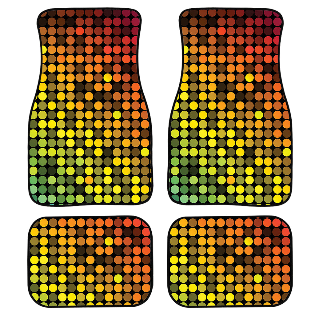 Colorful Disco Lights Pattern Print Front And Back Car Floor Mats, Front Car Mat