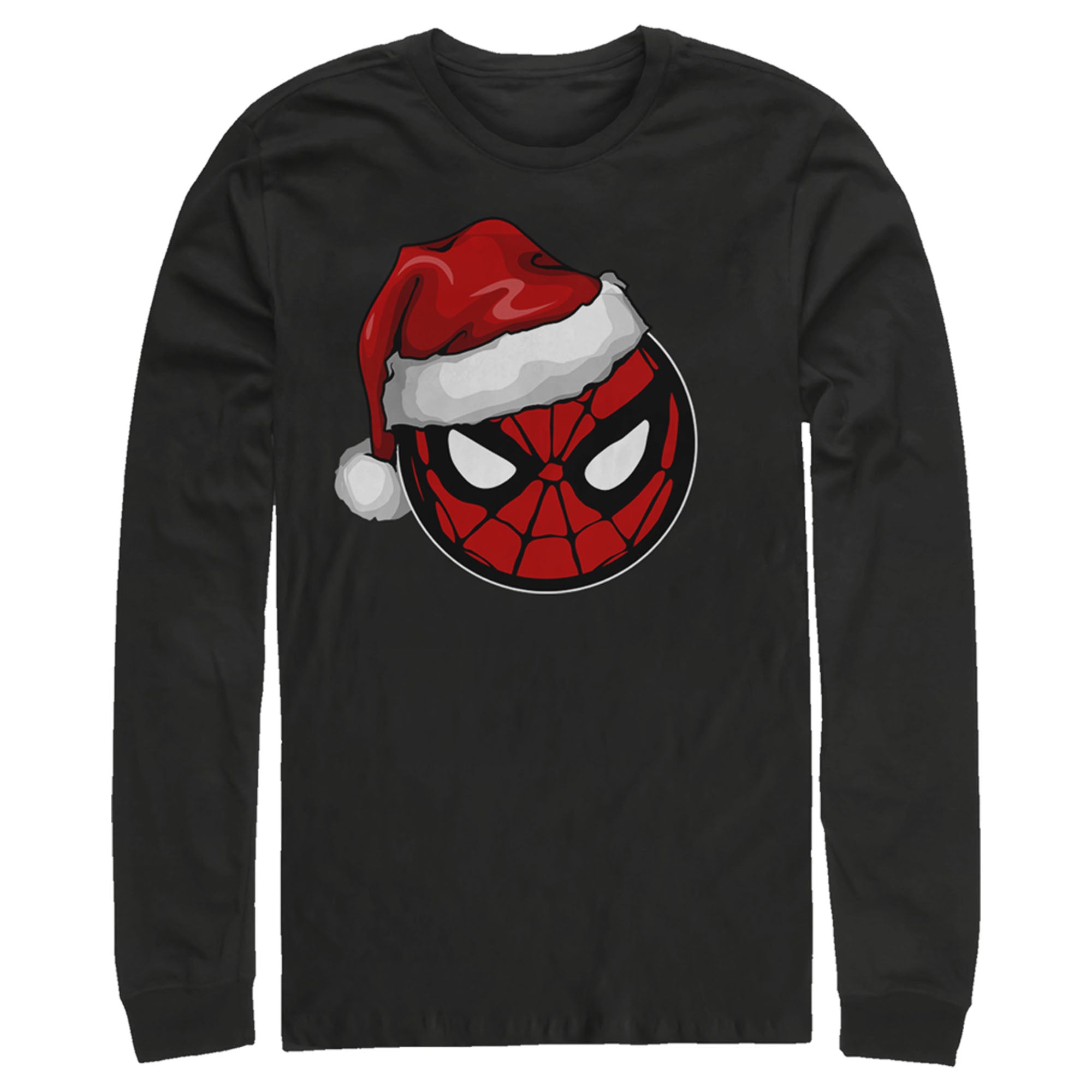 Men’S Marvel Christmas Spider-Man Santa Hat Long Sleeve Shirt