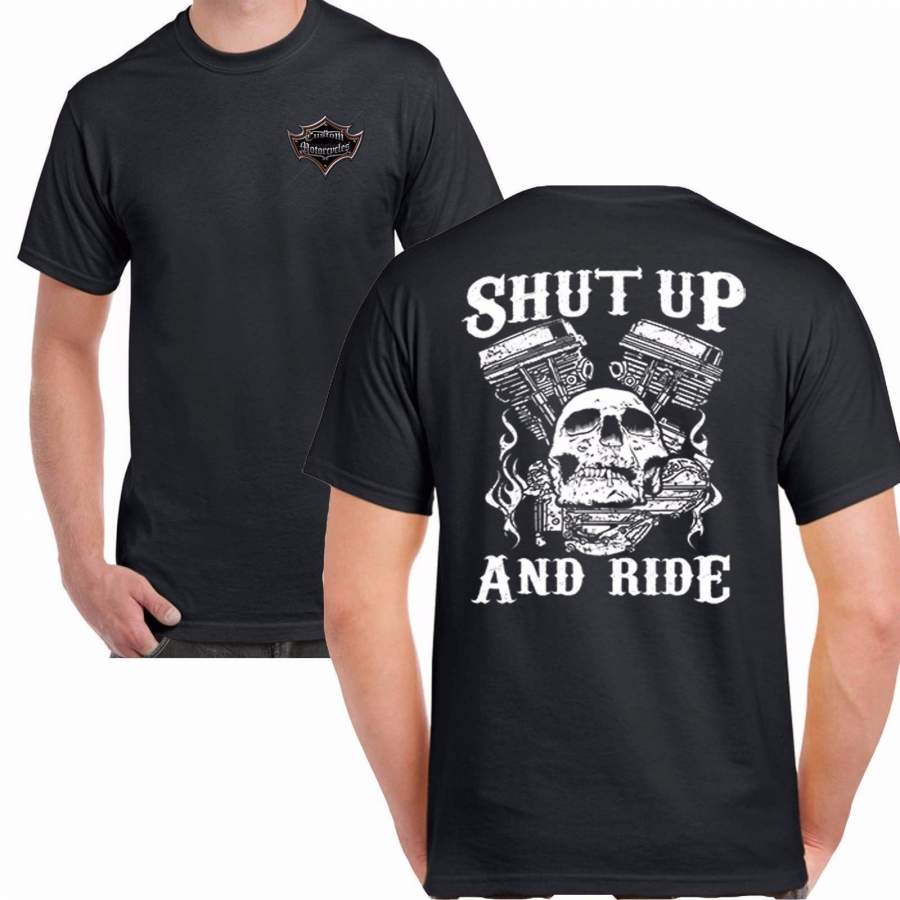 Hommes T-shirt Motard Shut Up Vintage Classique Motos Bike Bobber Chopper 221