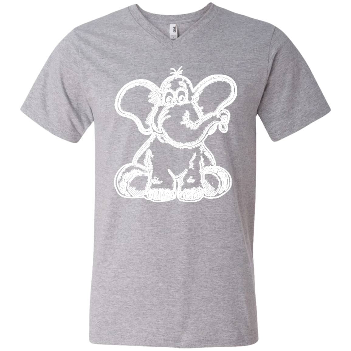 Cartoon Elephant Stencil Men’S V-Neck T-Shirt