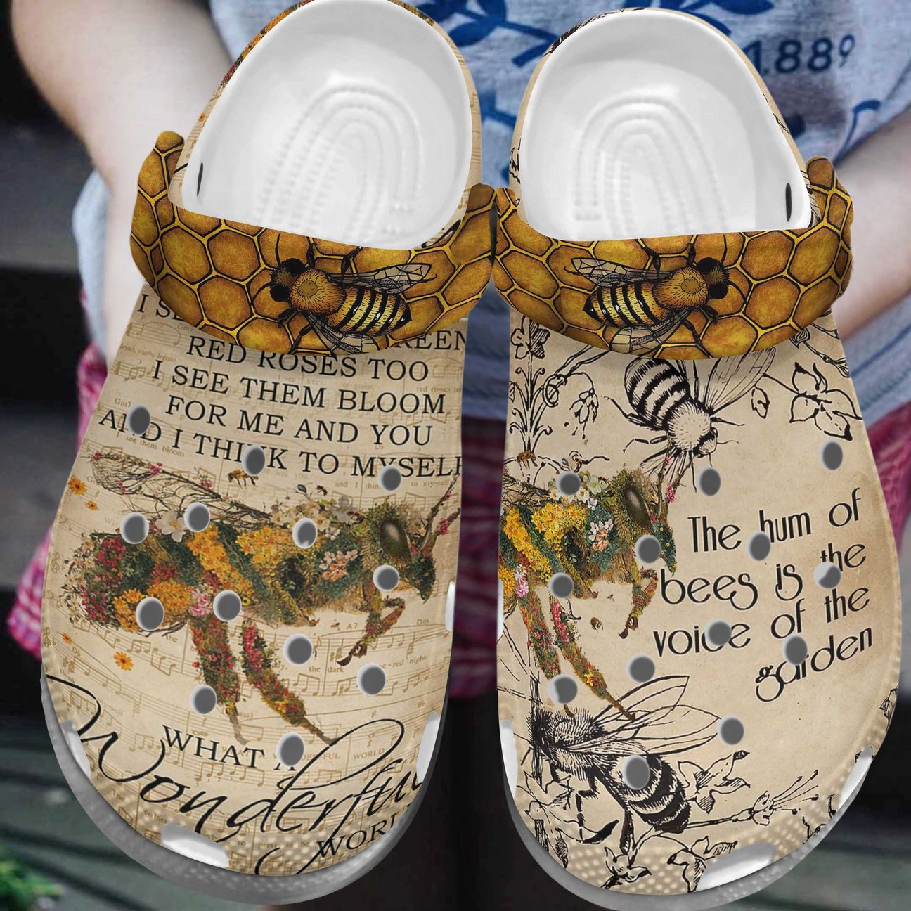 Bee Personalized Clog, Custom Name, Text, Color, Number Fashion Style For Women, Men, Kid, Print 3D The Hum Of Bees