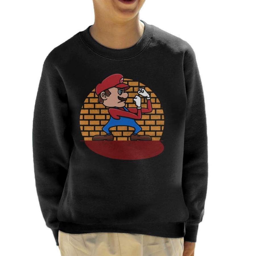 Super Mario Fighting Italian Kid’s Sweatshirt