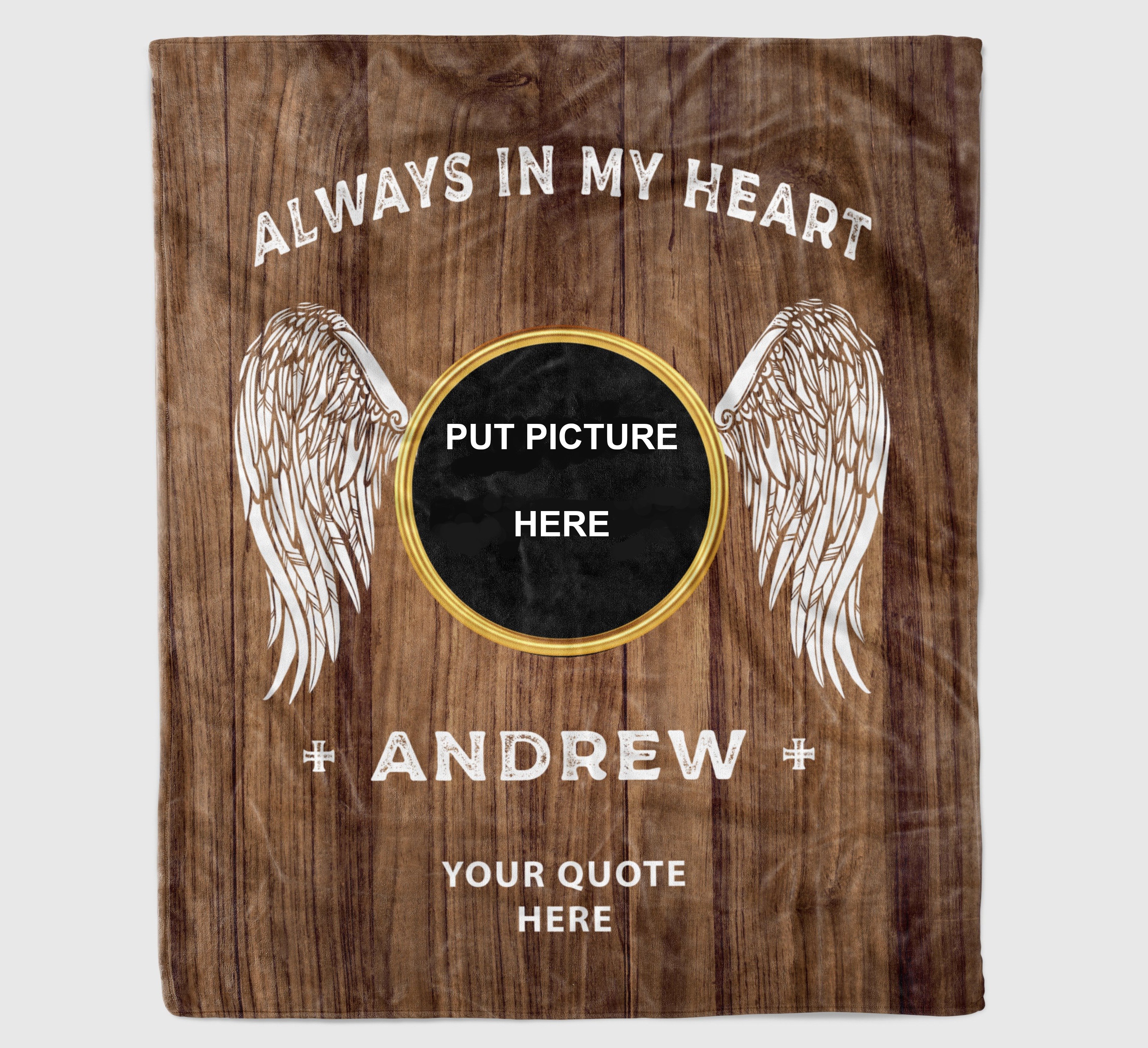 Custom Photo Name Quote Memorial Blanket